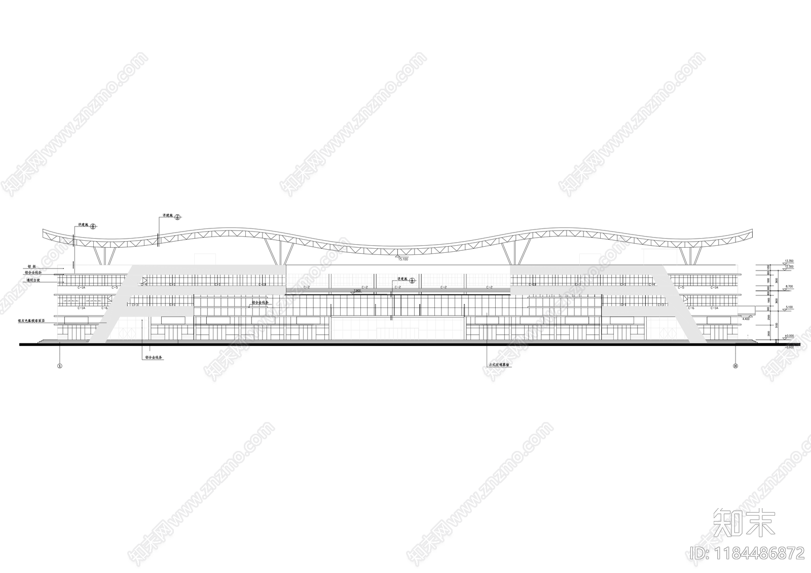 现代客运站施工图下载【ID:1184486872】