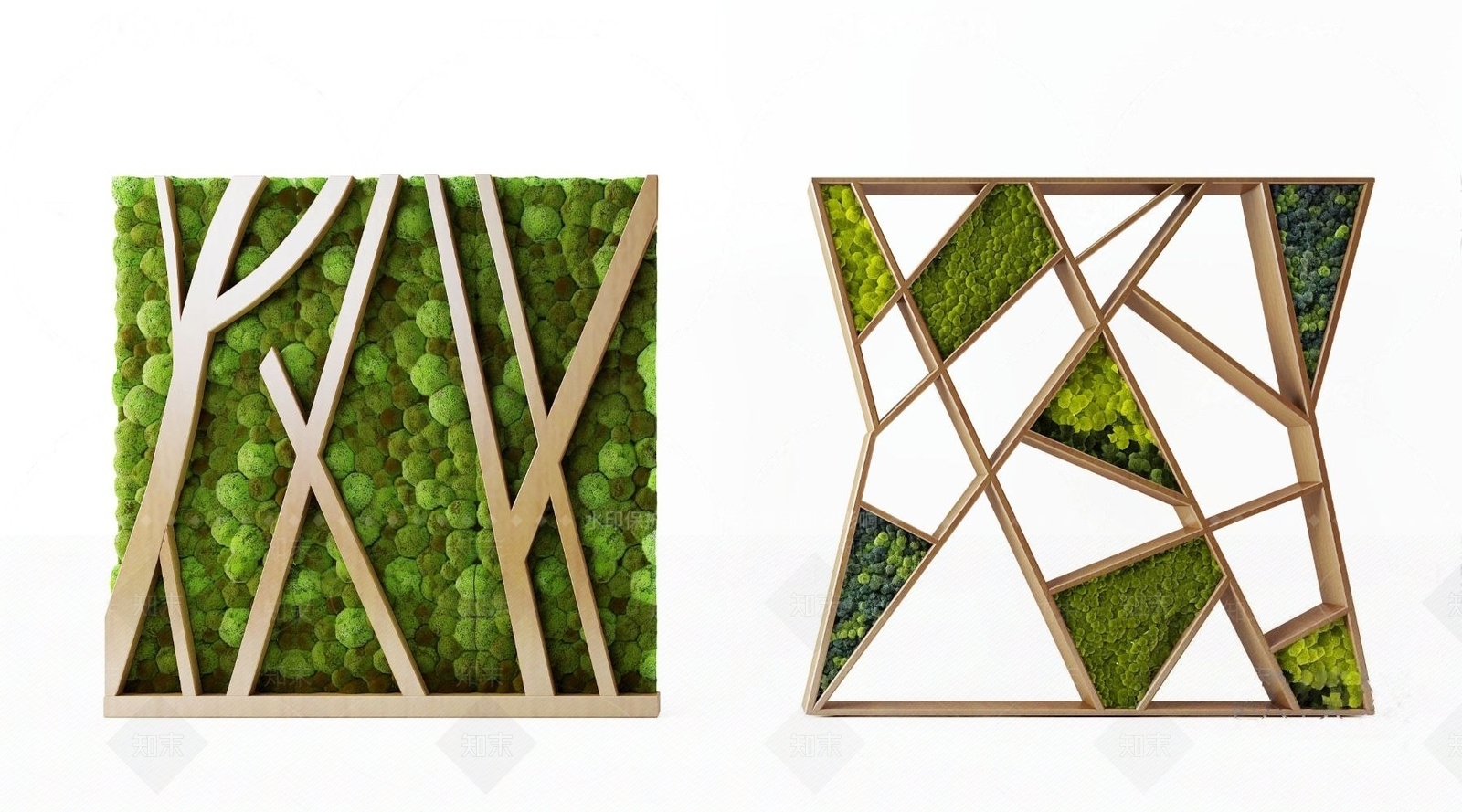 现代绿植背景墙3D模型下载【ID:1184486845】