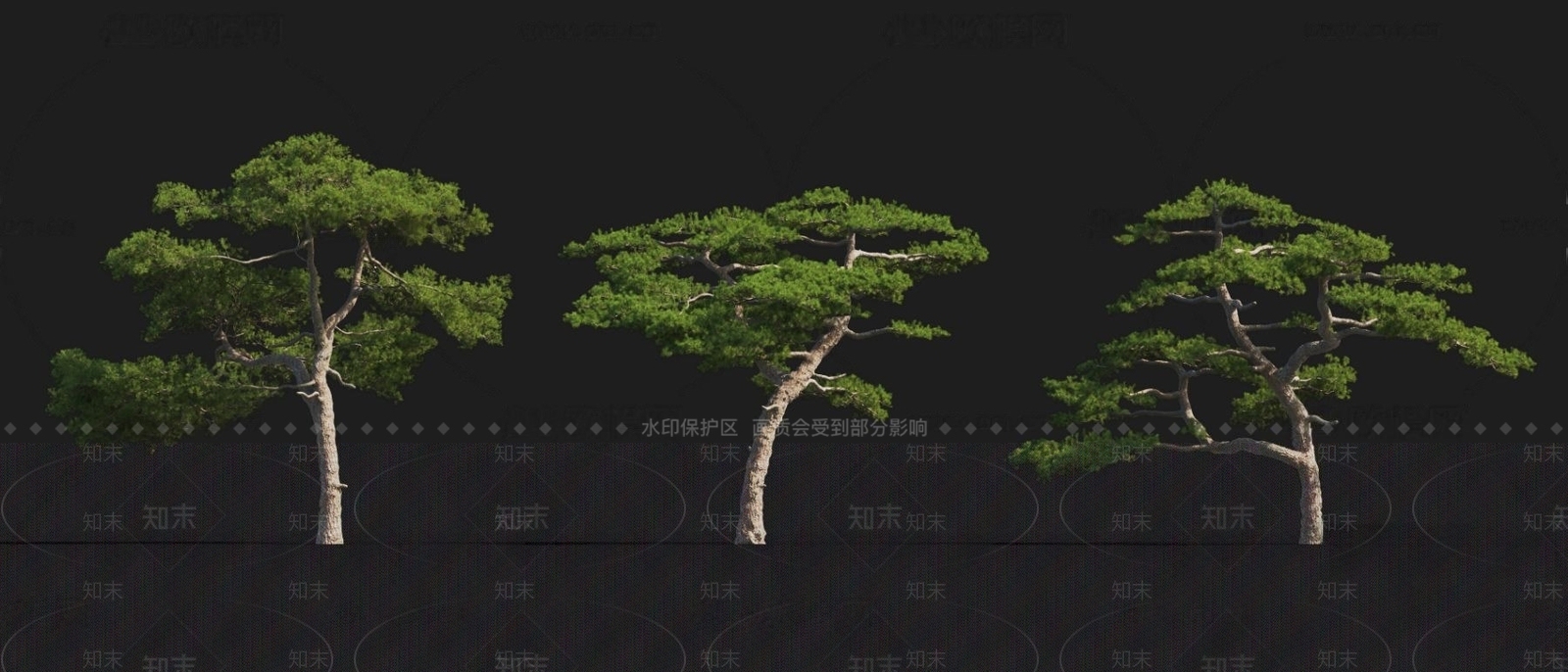 现代迎客松景观树3D模型下载【ID:1184488665】
