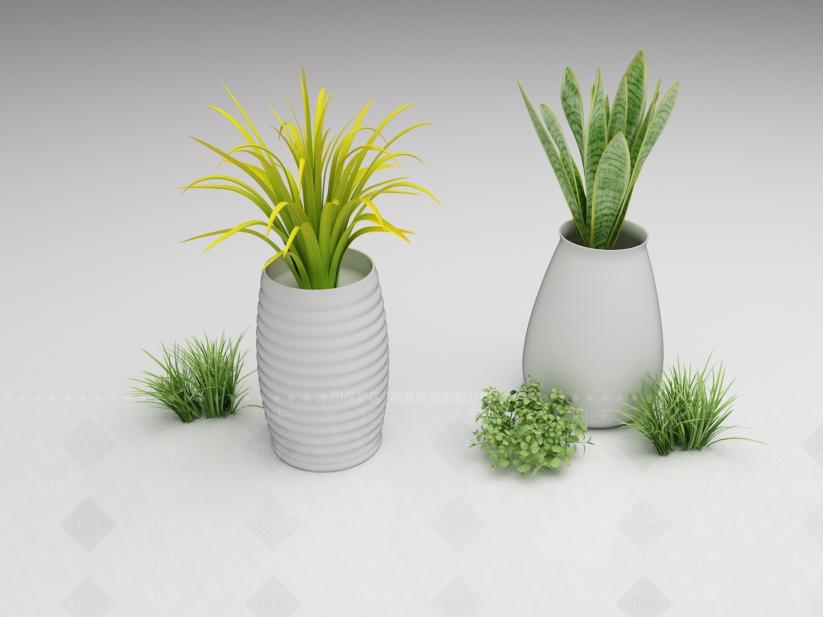 花草组合3D模型下载【ID:1184497128】
