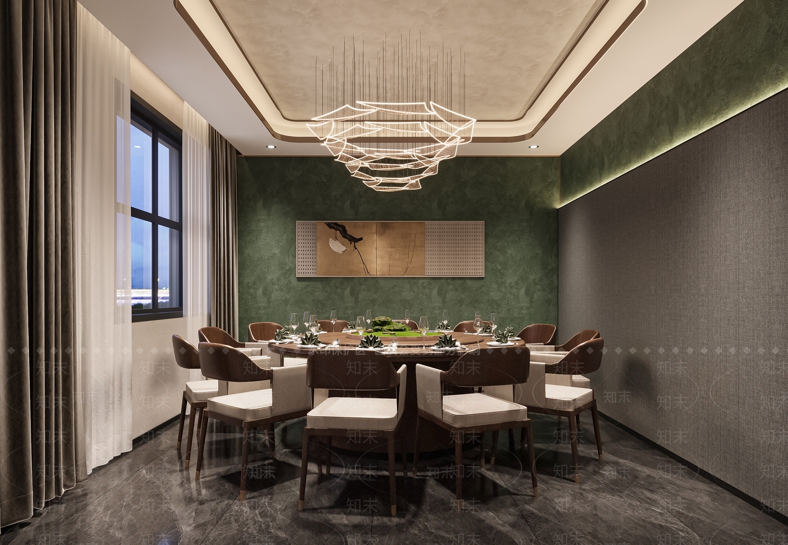 新中式包厢3D模型下载【ID:1184500723】