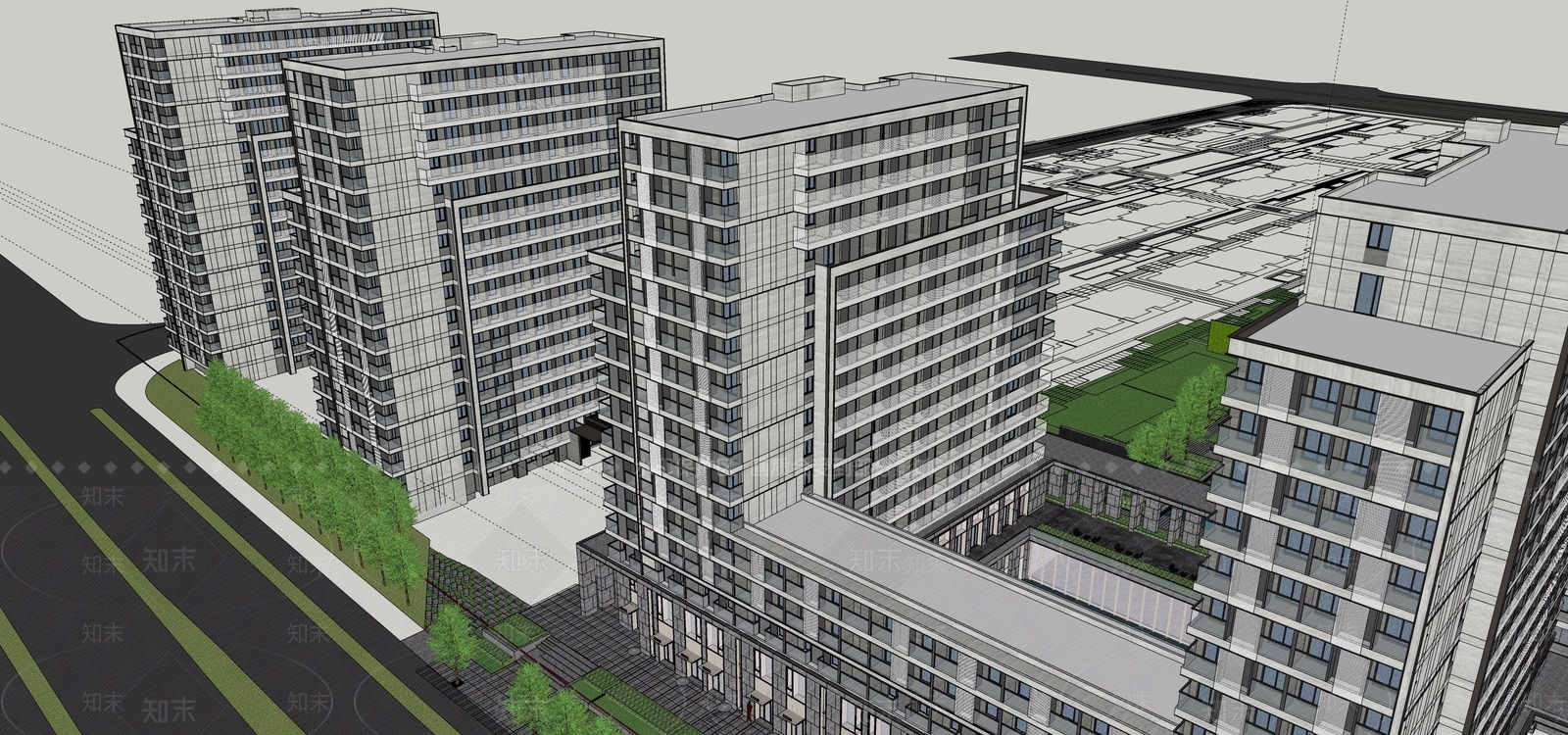 现代其他商业建筑SU模型下载【ID:1184500762】