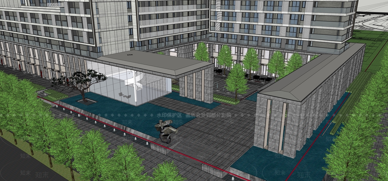 现代其他商业建筑SU模型下载【ID:1184500762】