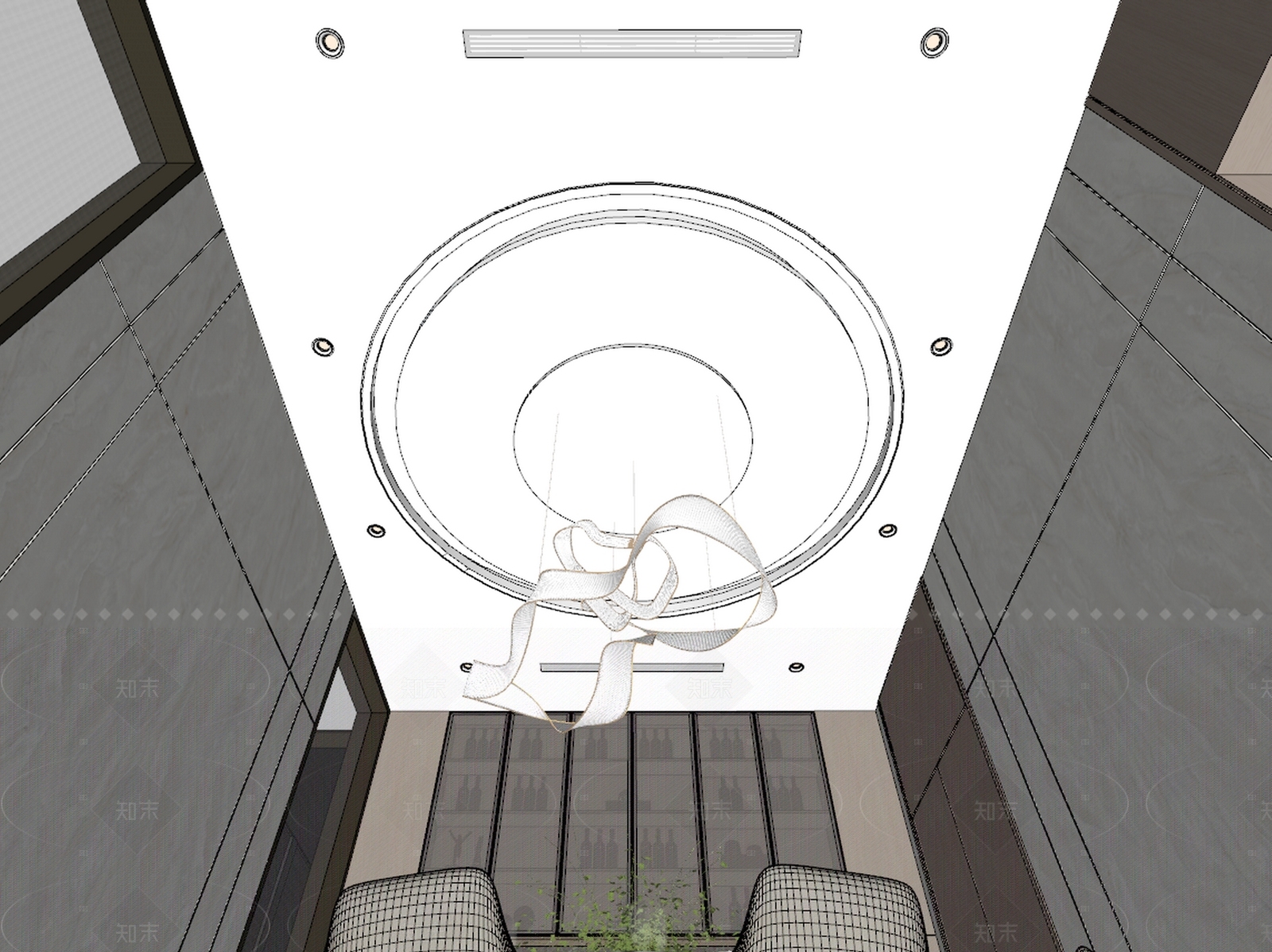 现代别墅餐厅SU模型下载【ID:1216056020】