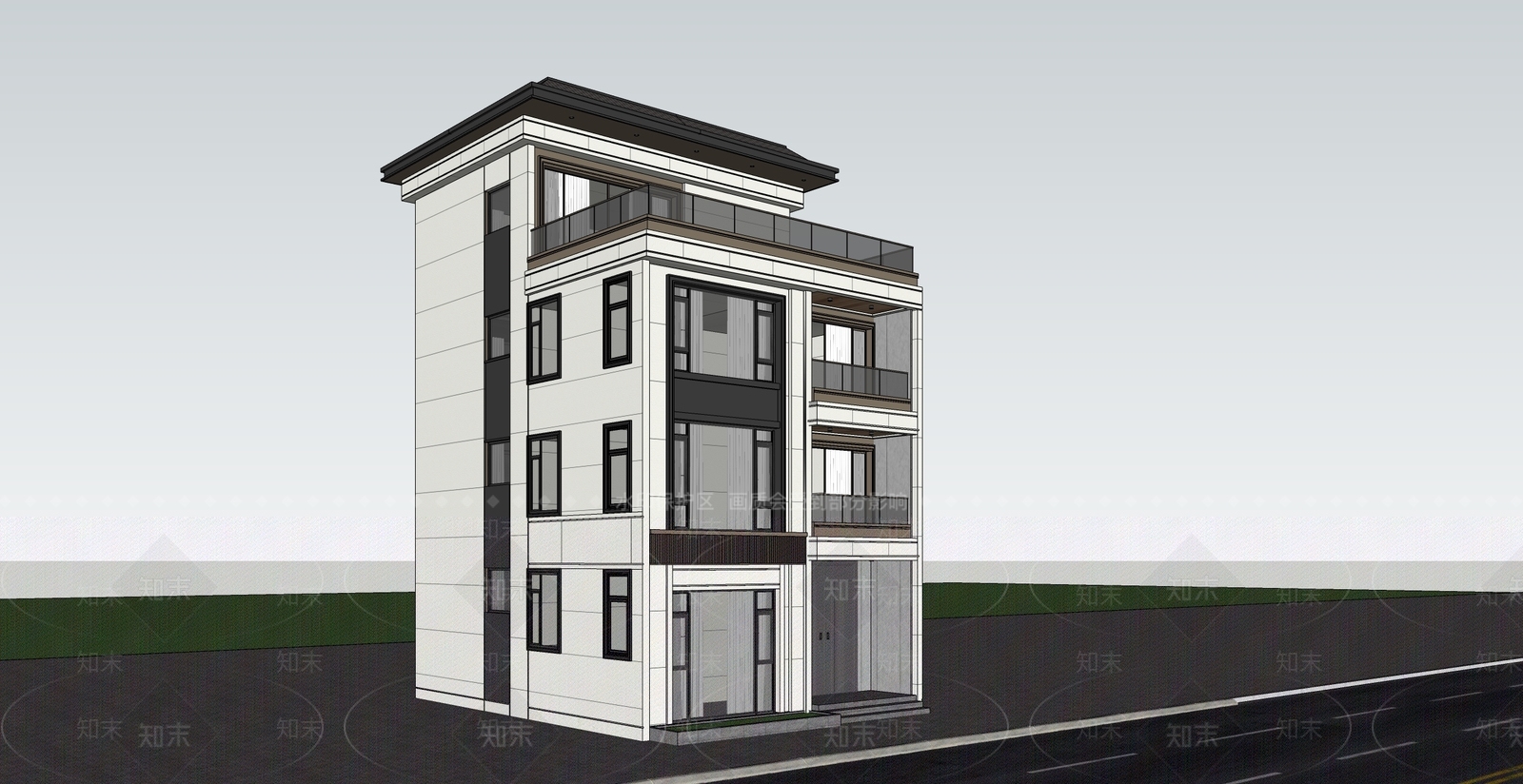 现代简约多层住宅SU模型下载【ID:1184503392】
