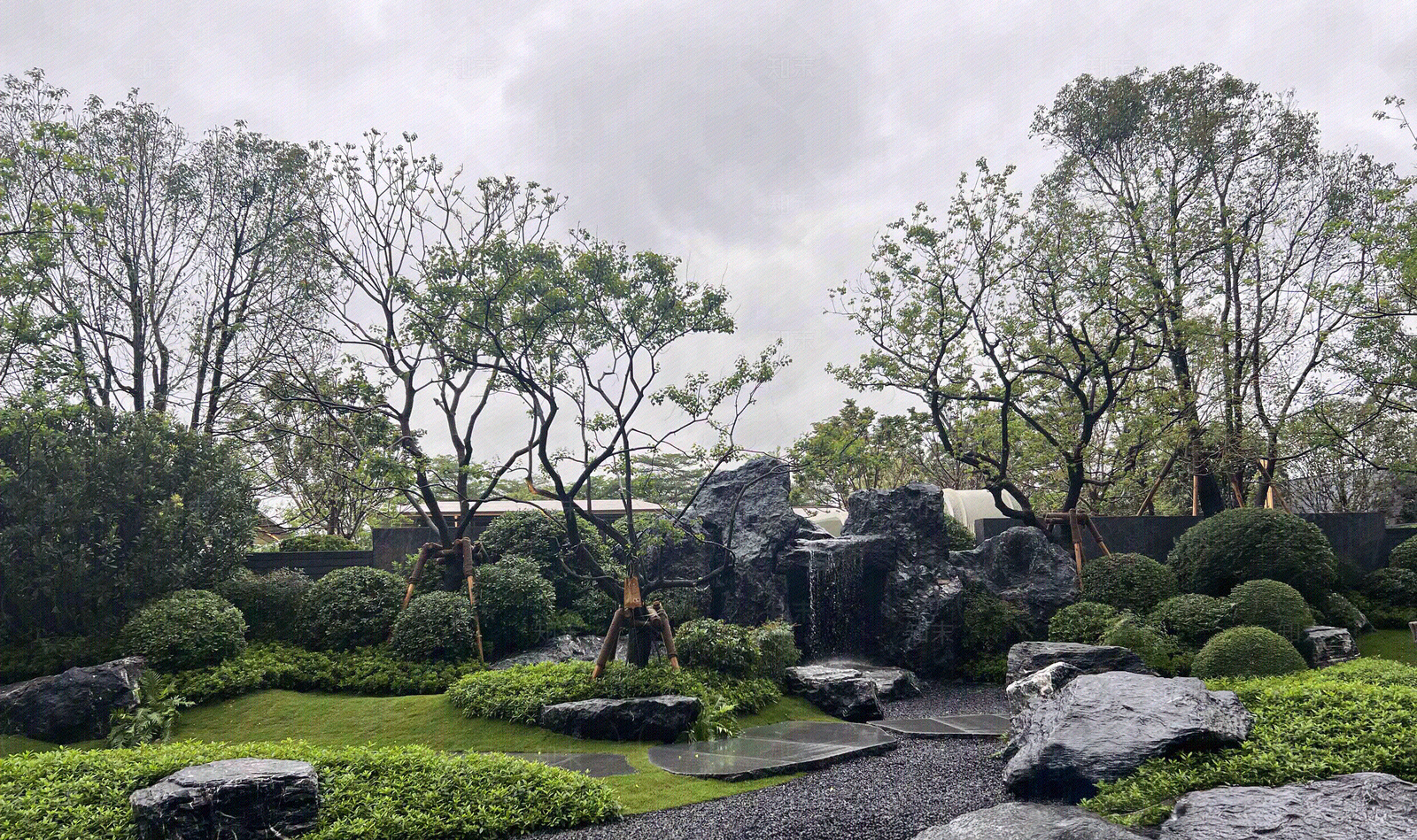 现代新中式小区外景贴图下载【ID:1184506556】