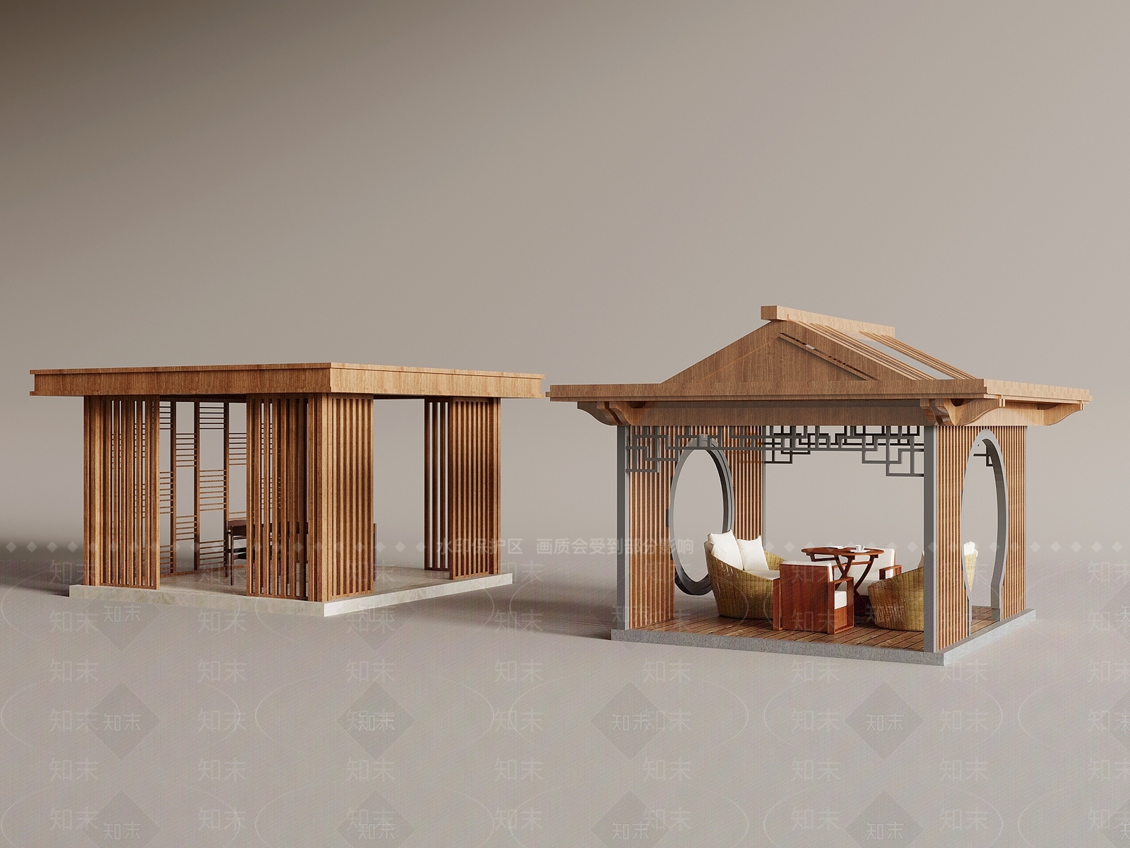 新中式亭子3D模型下载【ID:1184508103】