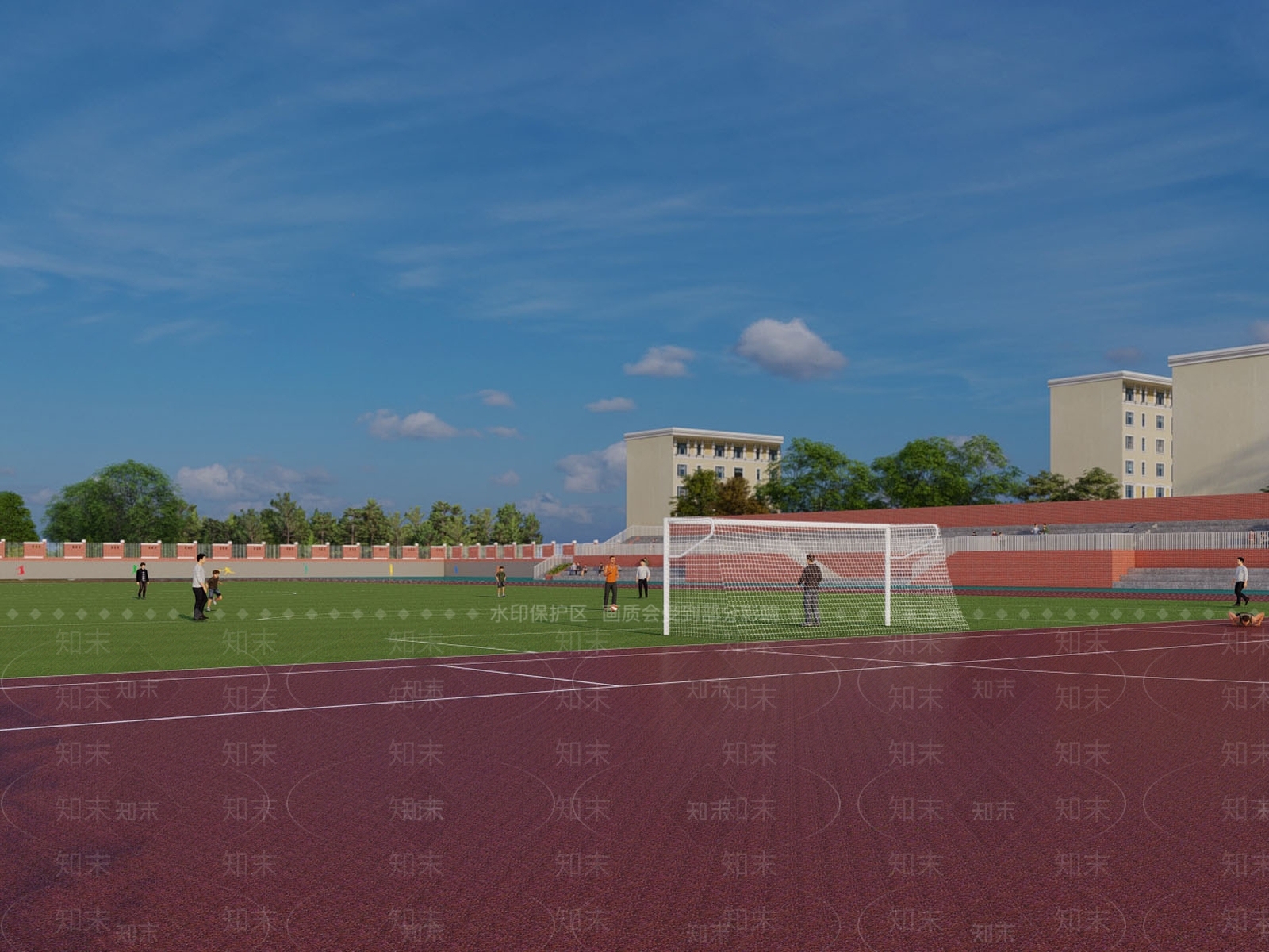 现代校园景观SU模型下载【ID:1184516512】