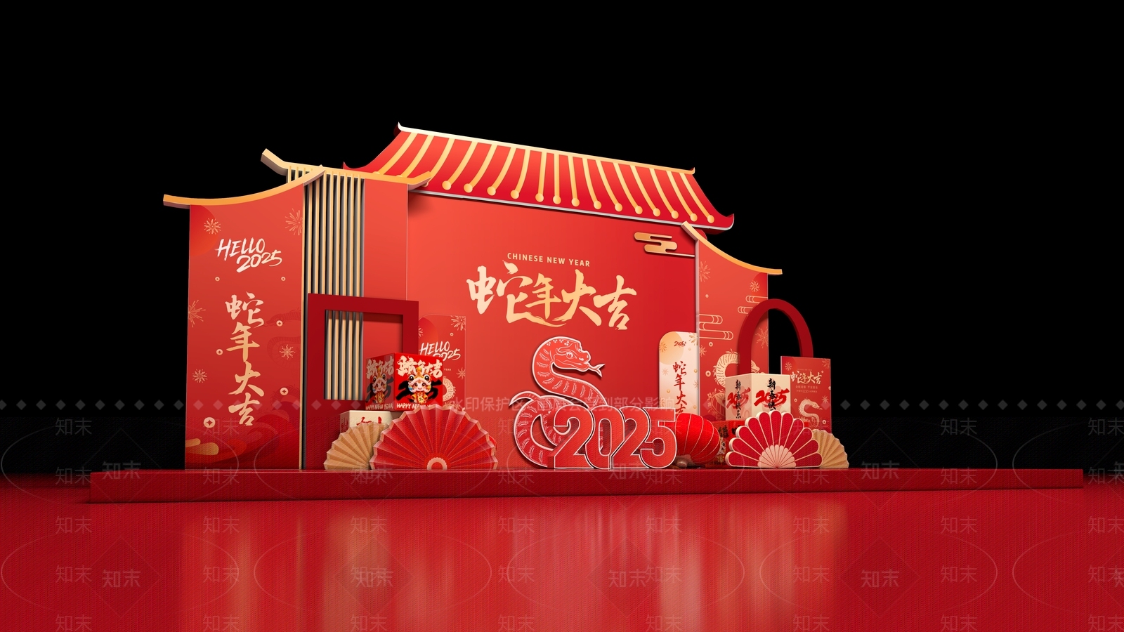 新中式中式美陈3D模型下载【ID:1184517431】