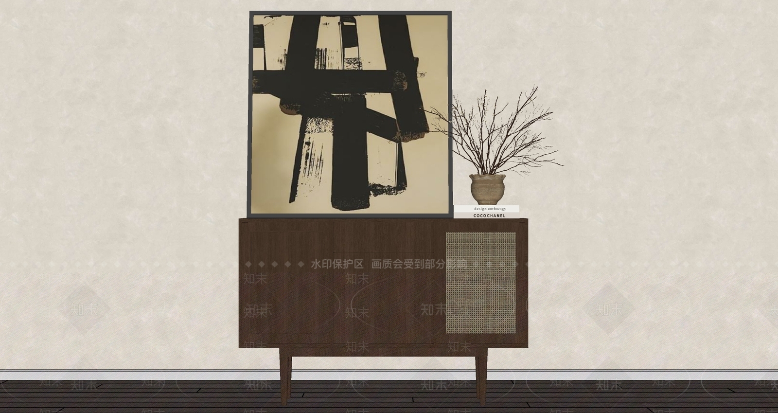 侘寂中古斗柜SU模型下载【ID:1184520178】