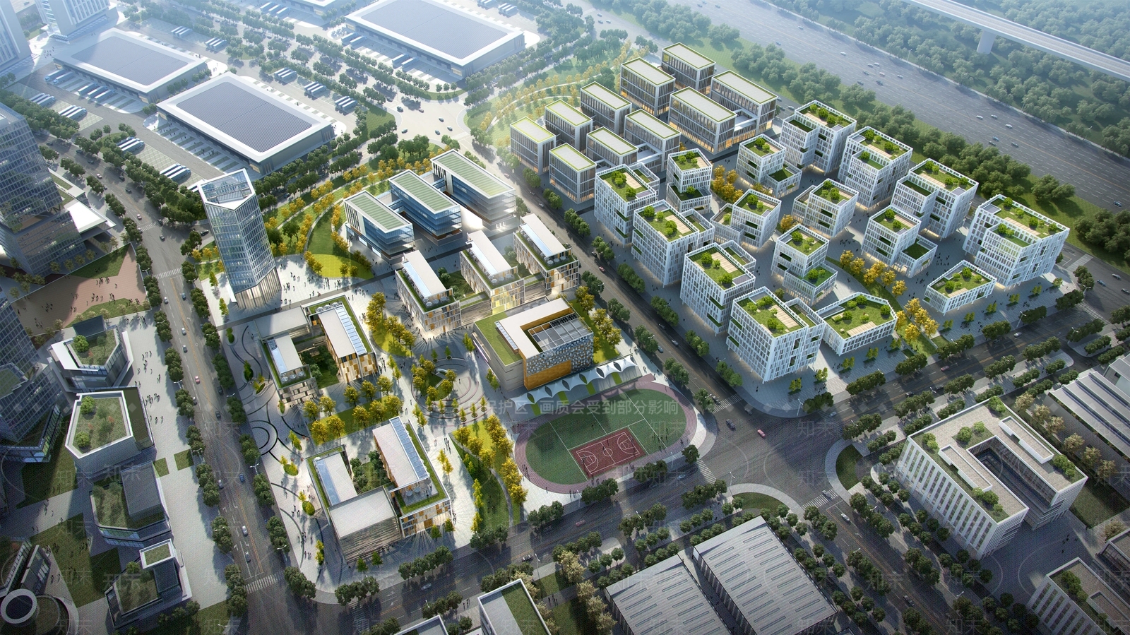 现代鸟瞰规划3D模型下载【ID:1184524440】