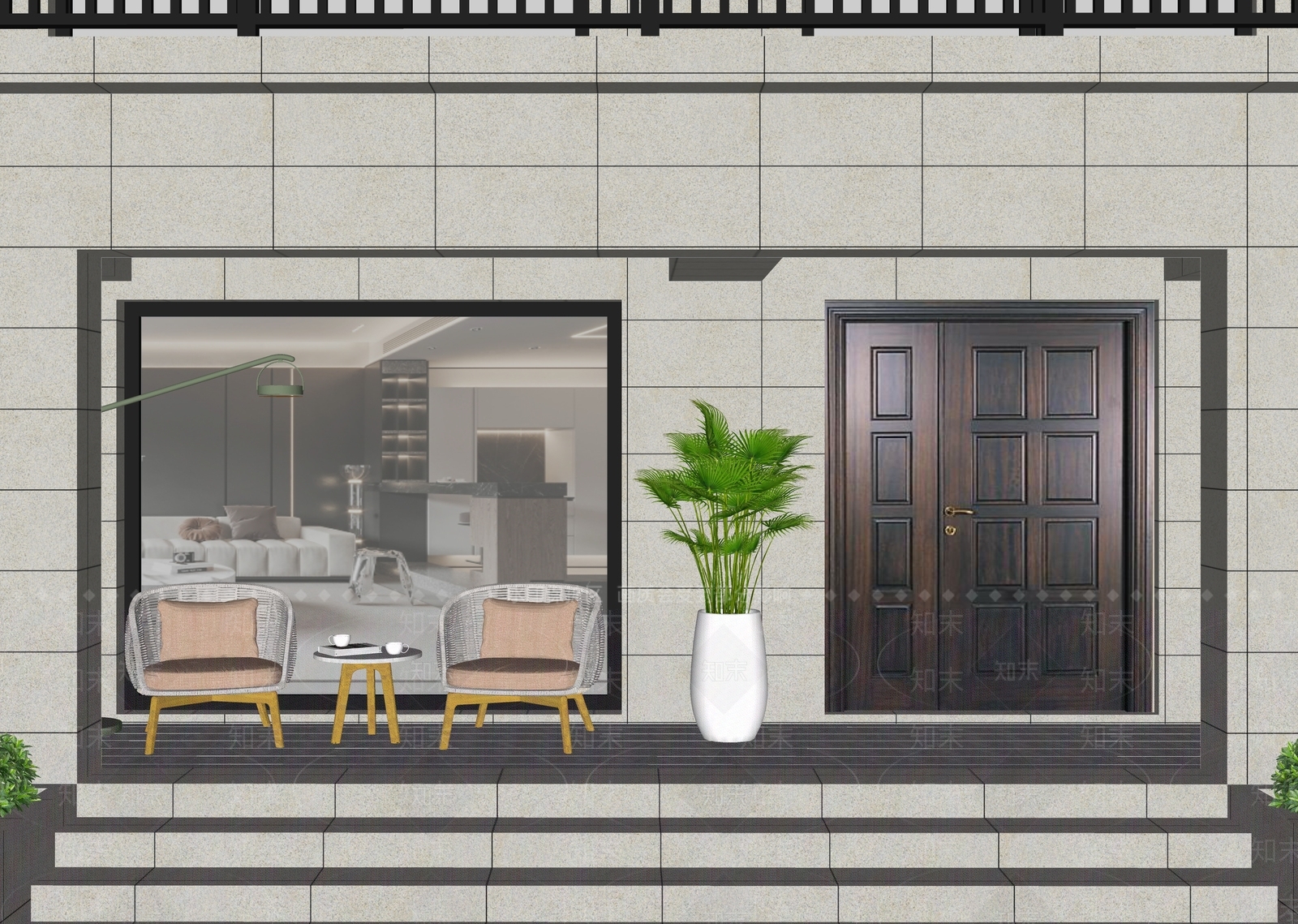 现代新中式休闲椅SU模型下载【ID:1184523278】
