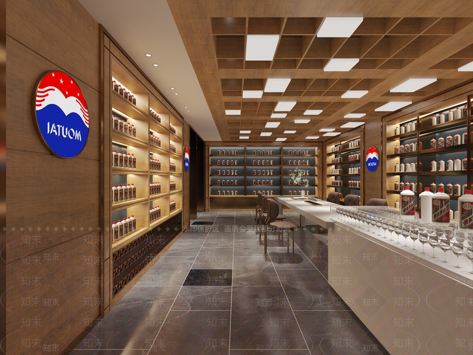 新中式中式烟酒店3D模型下载【ID:1184523886】