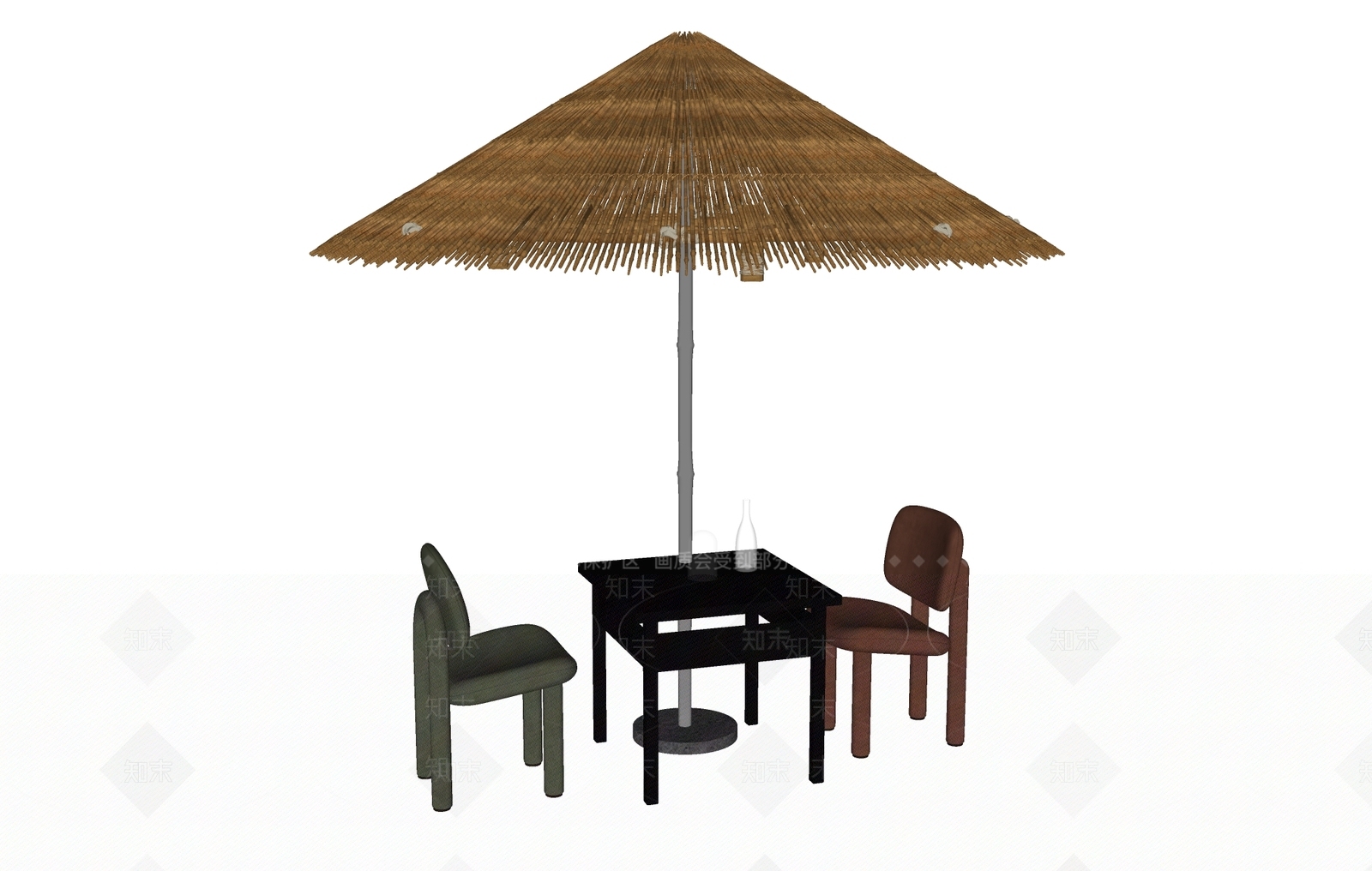 现代原木餐桌椅SU模型下载【ID:1184529087】