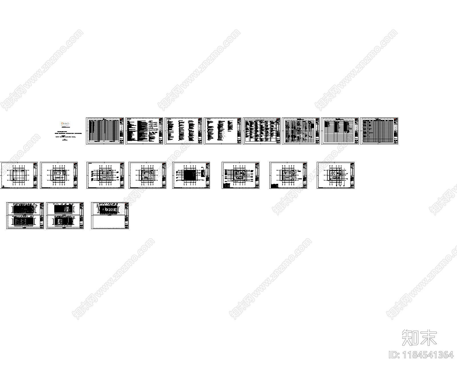现代开放办公室cad施工图下载【ID:1184541364】