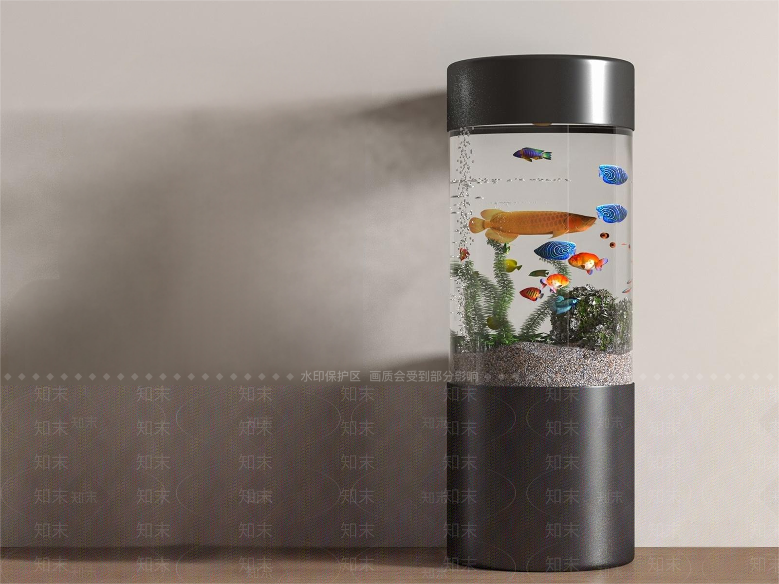 现代新中式鱼缸3D模型下载【ID:1184546813】