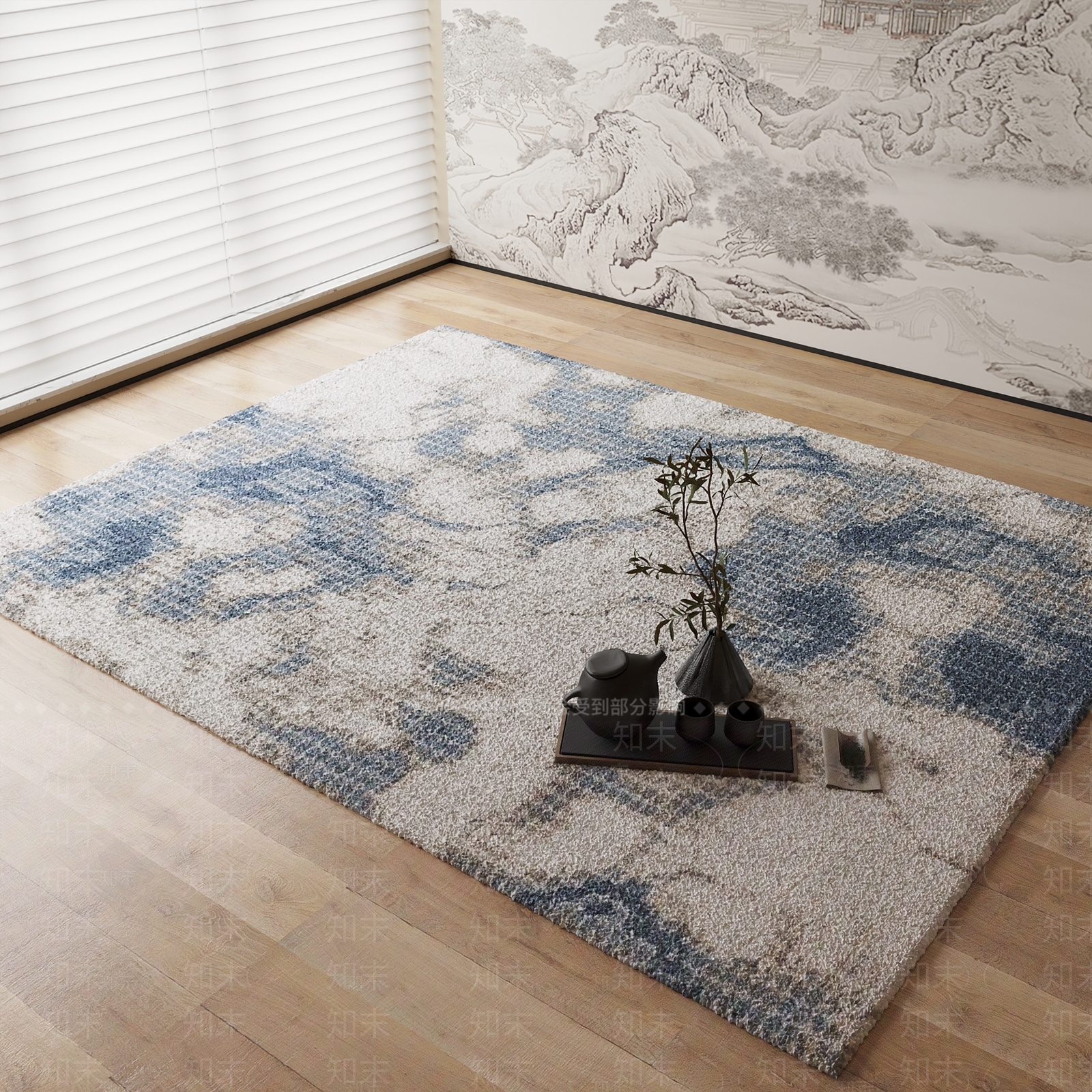 新中式地毯3D模型下载【ID:1184549582】