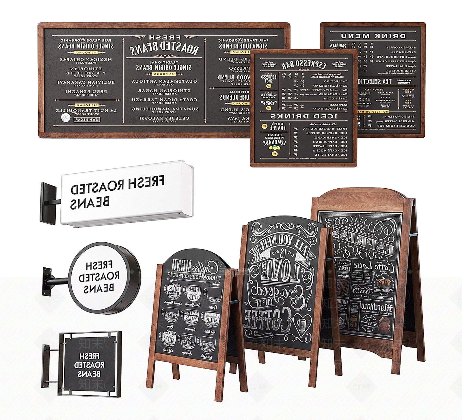 美式欧式广告牌3D模型下载【ID:1184549604】