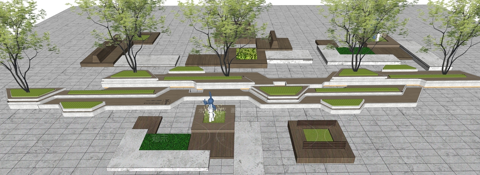 现代景观座椅SU模型下载【ID:1184555657】