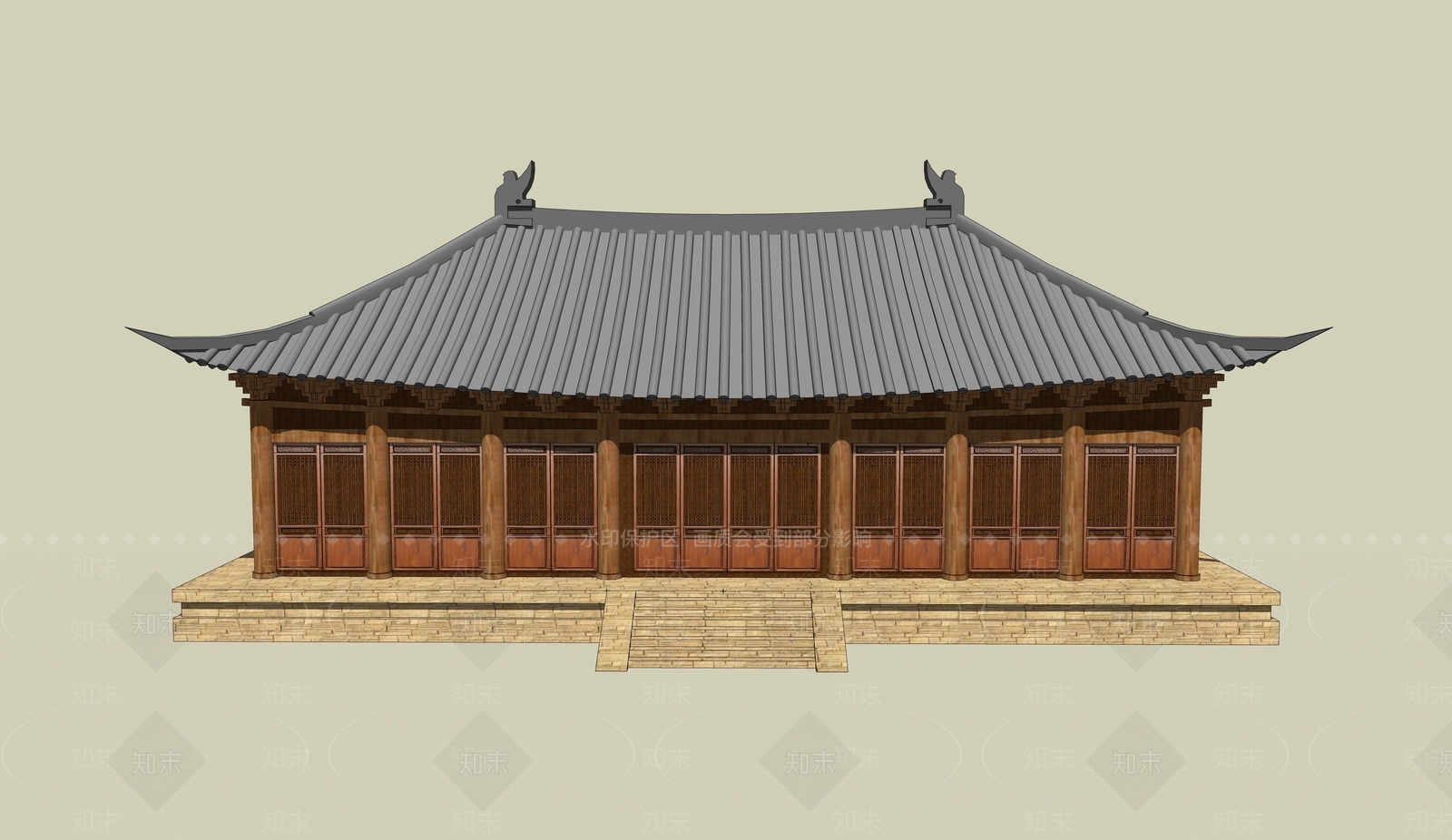 中式古建筑SU模型下载【ID:1184556162】