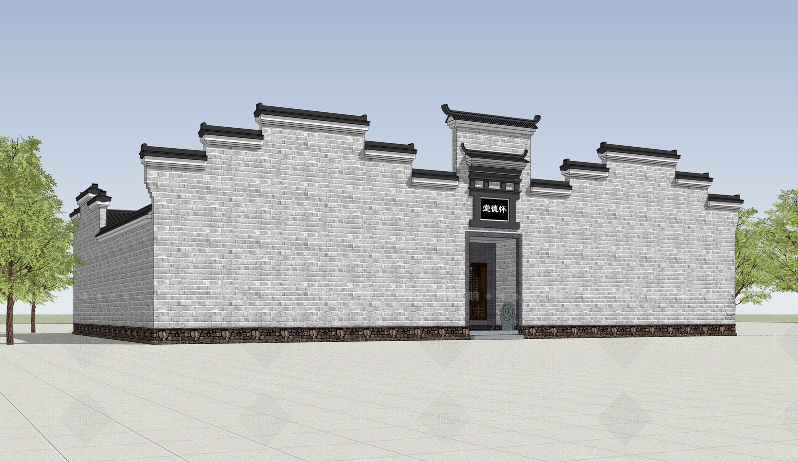 中式古建筑SU模型下载【ID:1184557101】