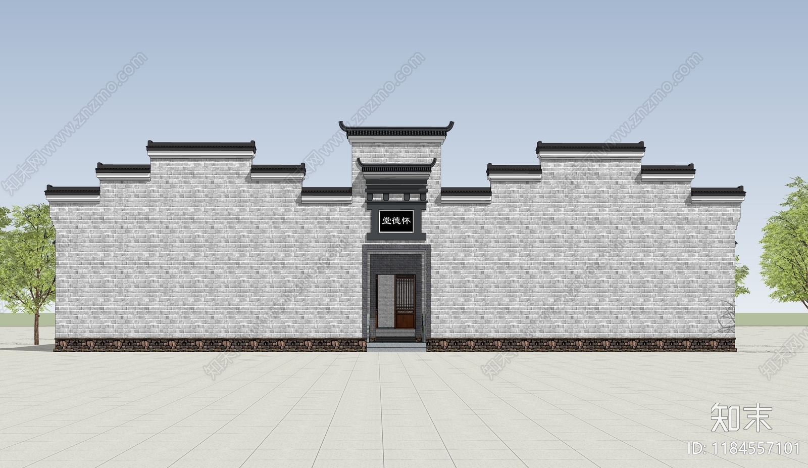 中式古建筑SU模型下载【ID:1184557101】