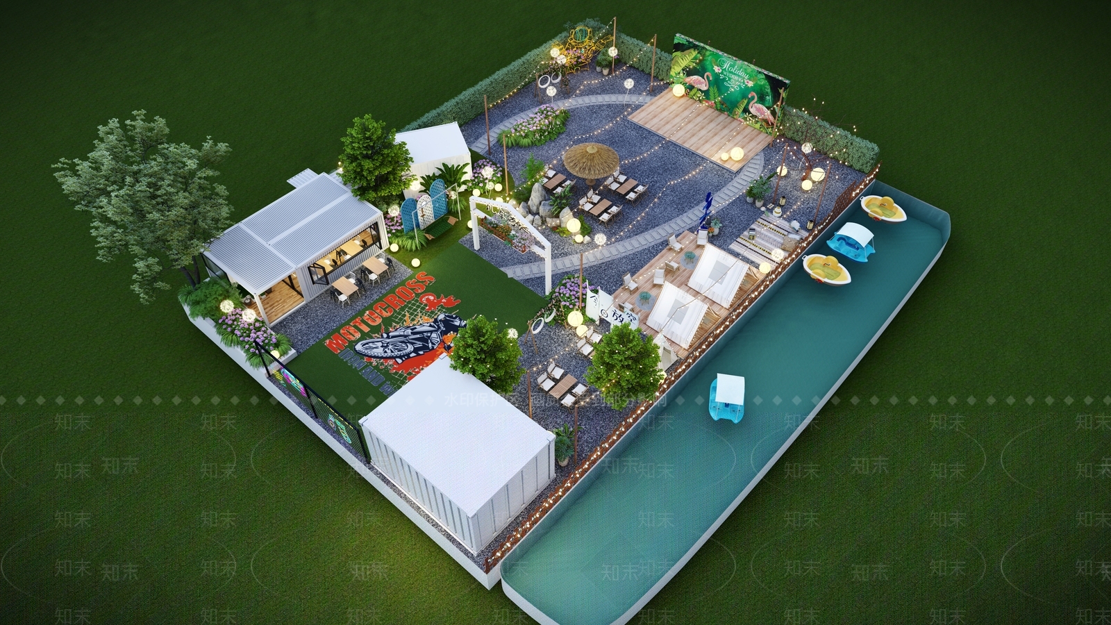 现代商业景观SU模型下载【ID:1184560054】