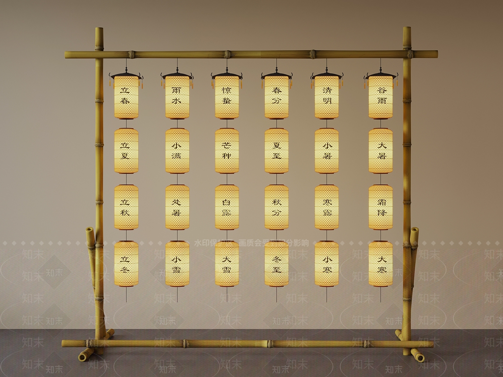 新中式灯笼3D模型下载【ID:1184565953】