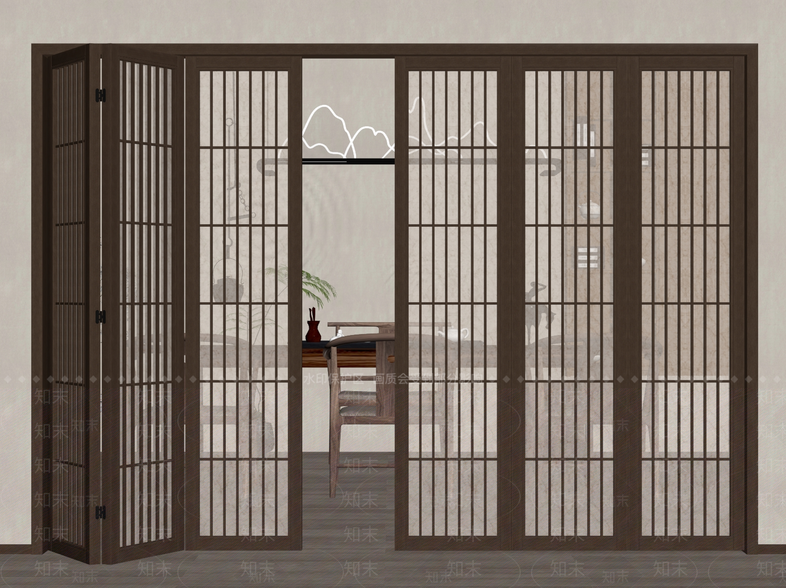 折叠门SU模型下载【ID:1184567058】