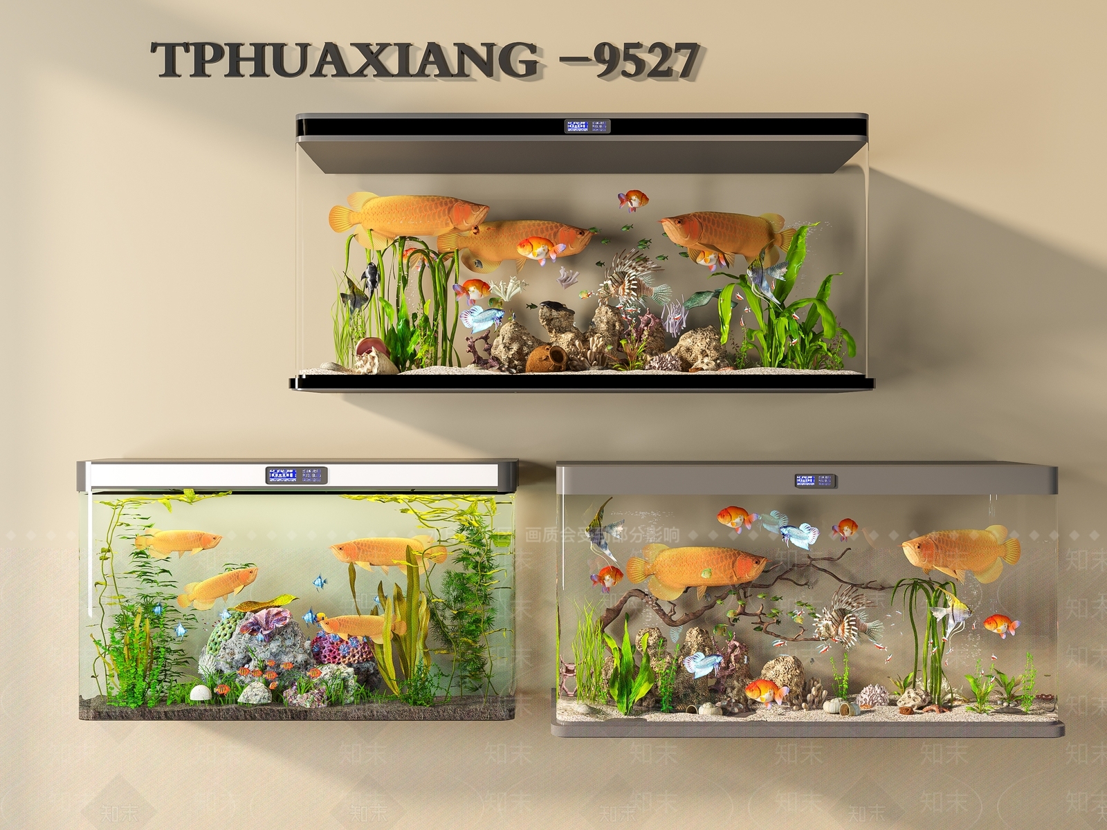 现代鱼缸3D模型下载【ID:1184571089】