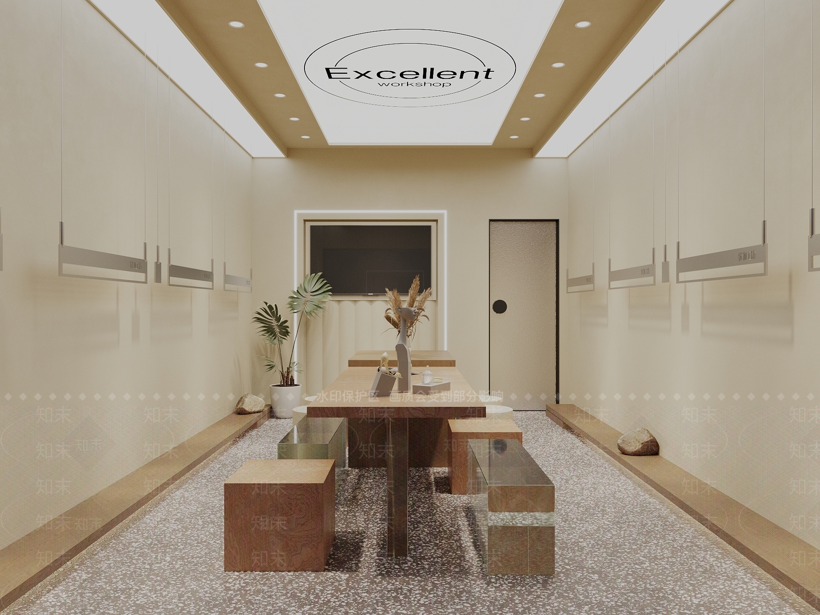 现代奶油服装店3D模型下载【ID:1184573094】