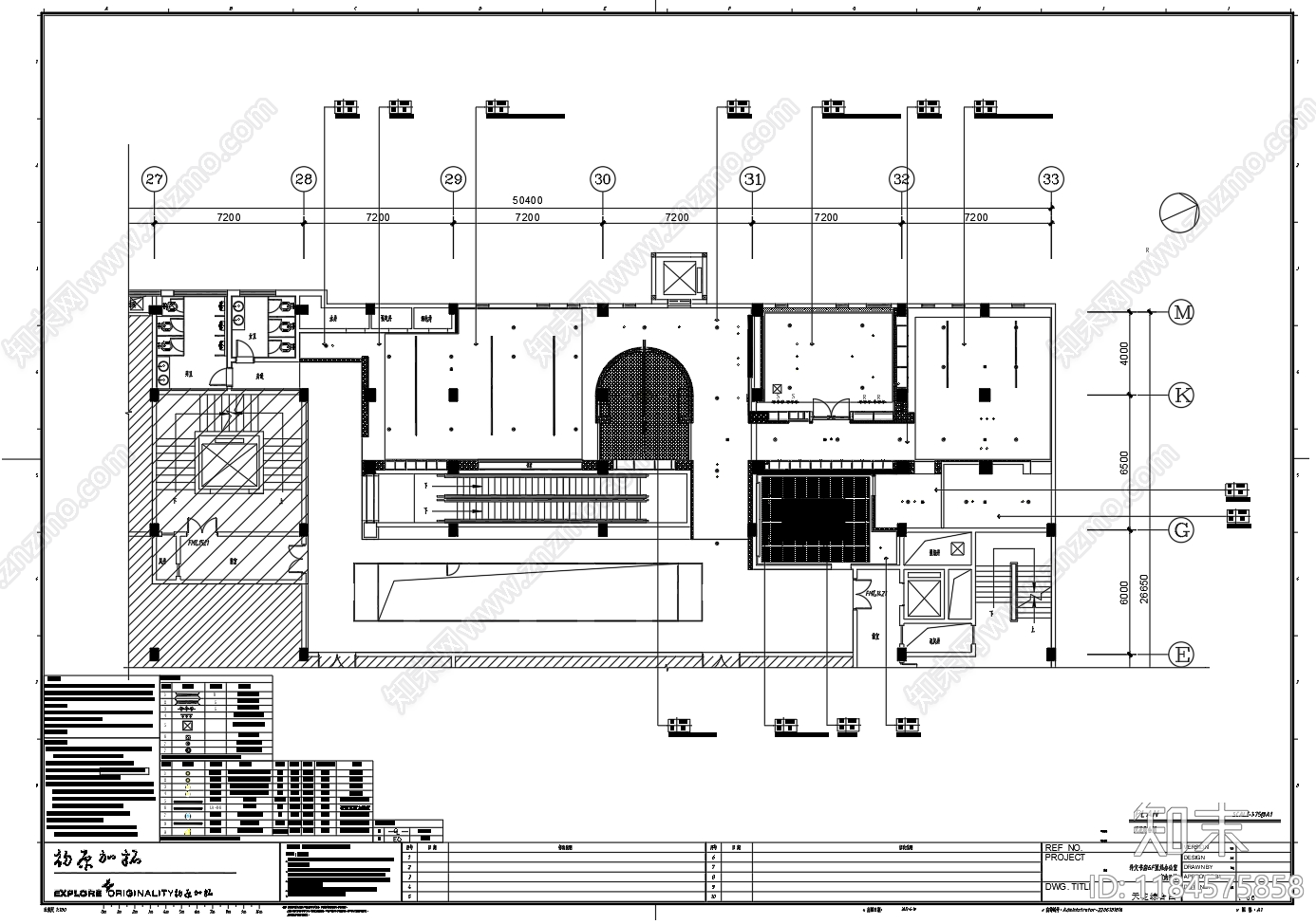 现代开放办公室cad施工图下载【ID:1184575858】