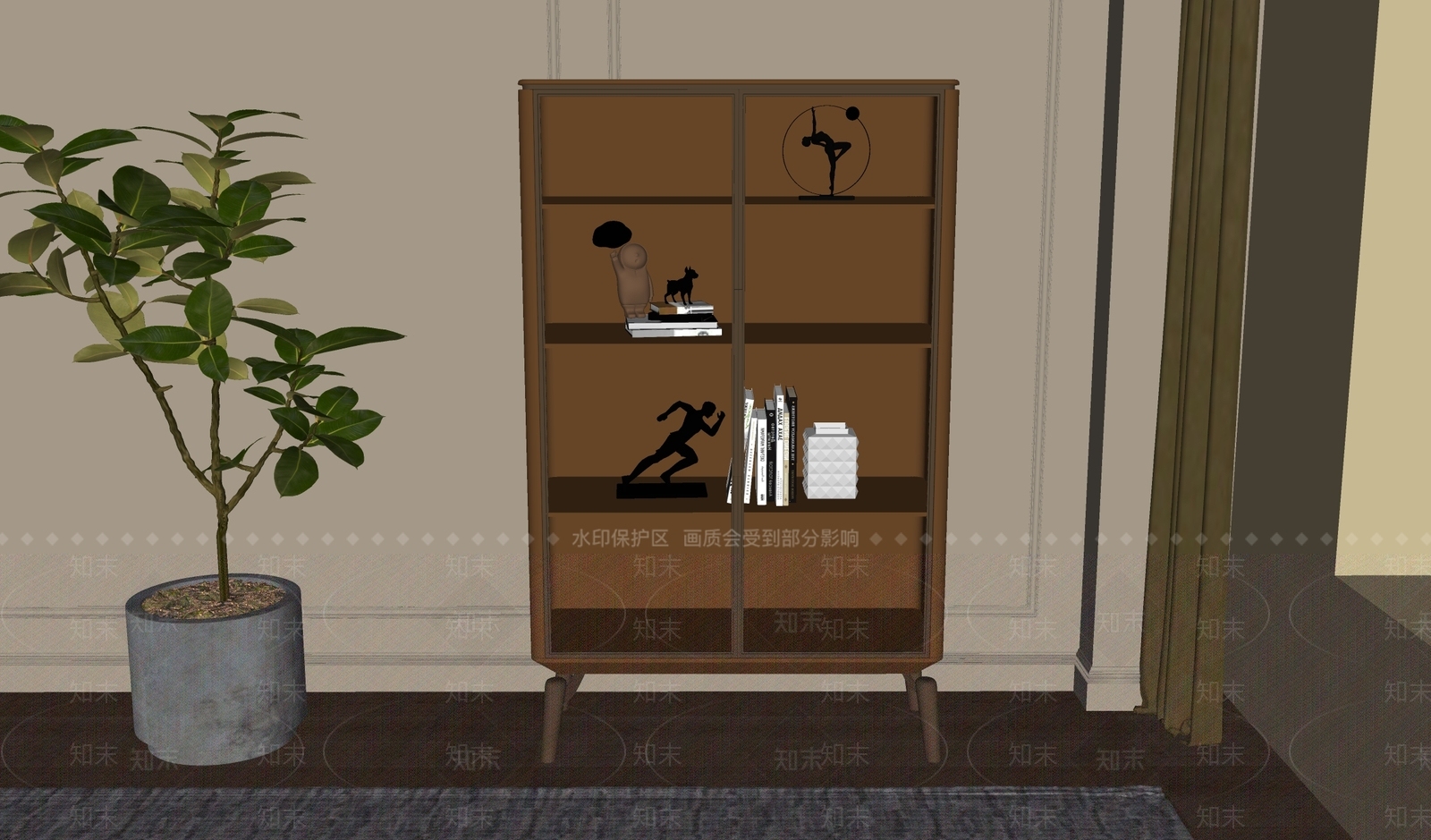 轻奢简约酒柜SU模型下载【ID:1184575548】
