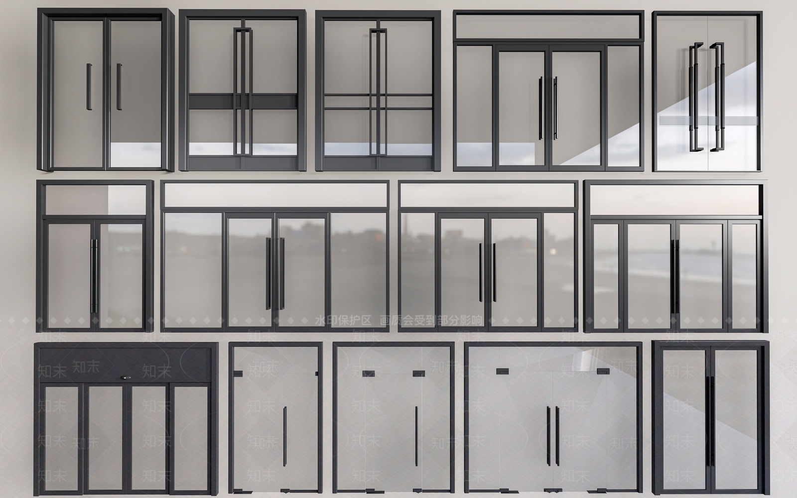 现代推拉门3D模型下载【ID:1184576202】