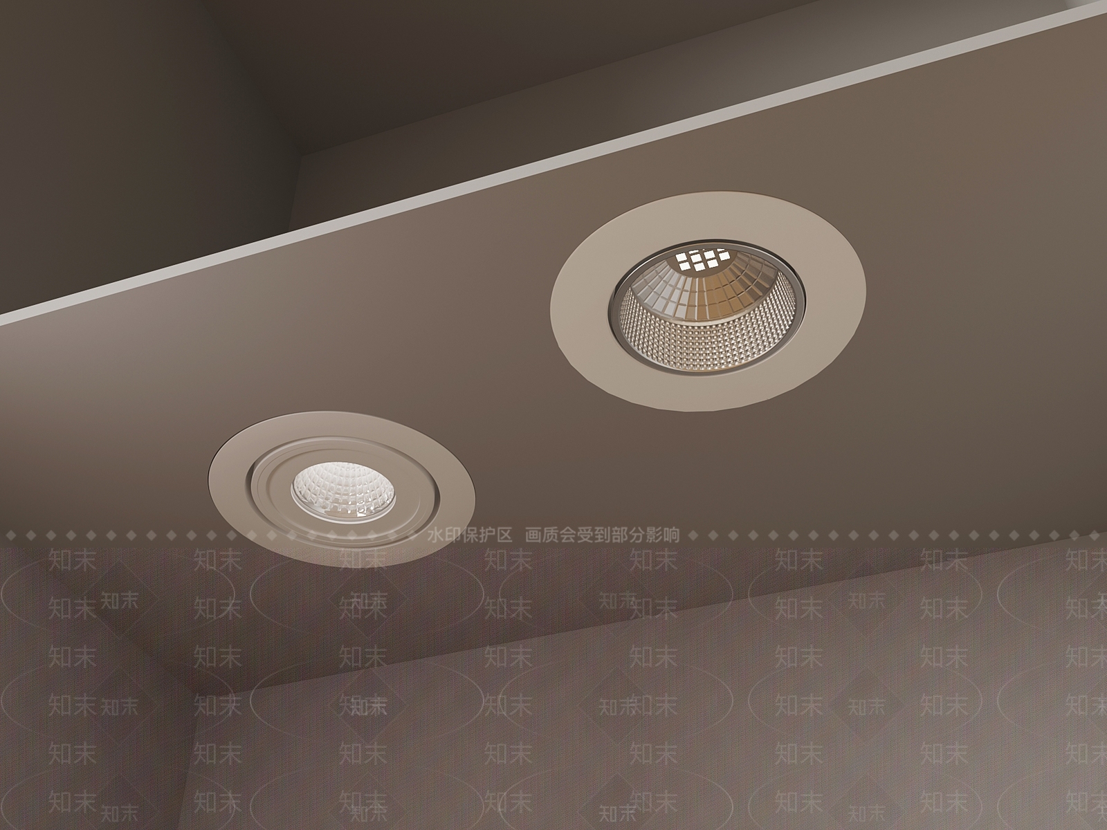 现代筒灯射灯组合3D模型下载【ID:1184580591】
