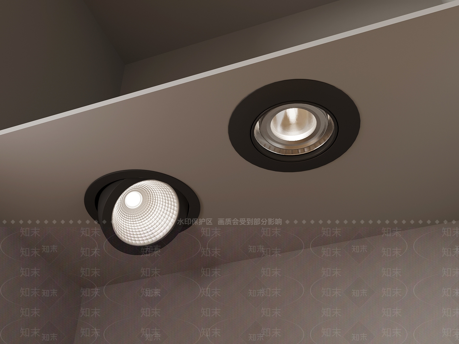 现代筒灯射灯组合3D模型下载【ID:1184580763】