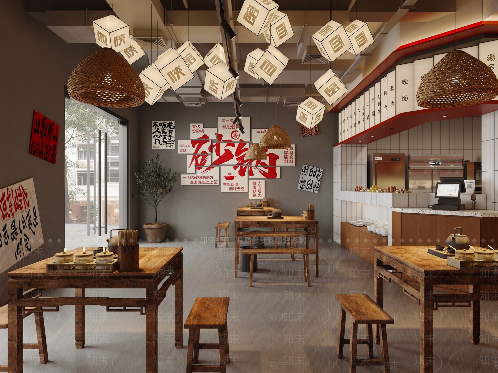现代复古其他餐饮空间3D模型下载【ID:1184582242】
