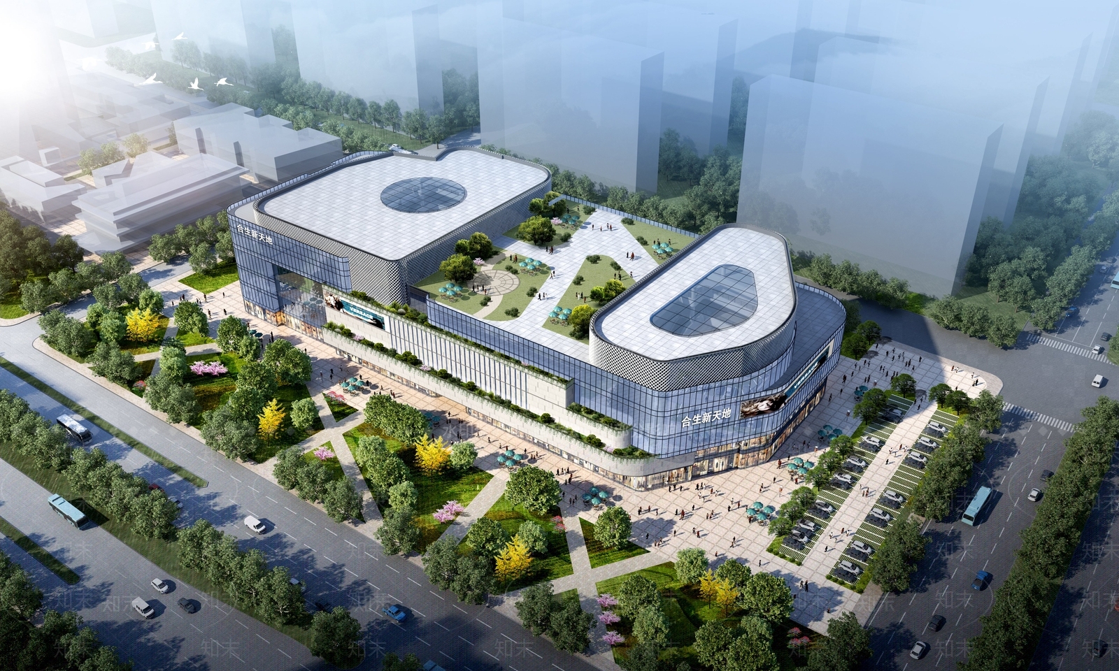 现代商业街3D模型下载【ID:1184583148】