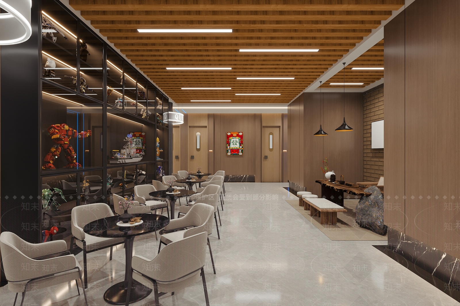 现代新中式棋牌室3D模型下载【ID:1184583887】