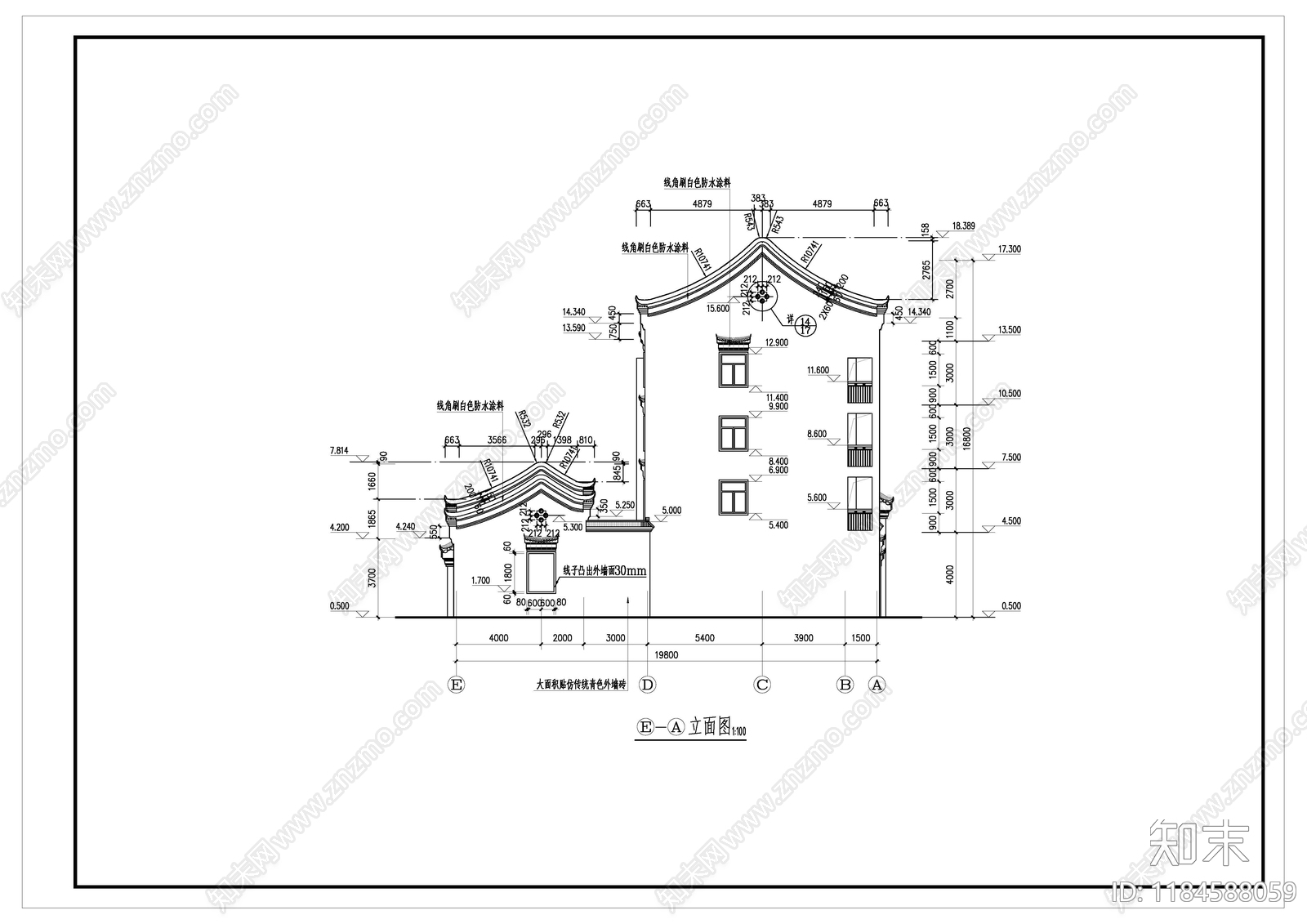 新中式中式古建施工图下载【ID:1184588059】