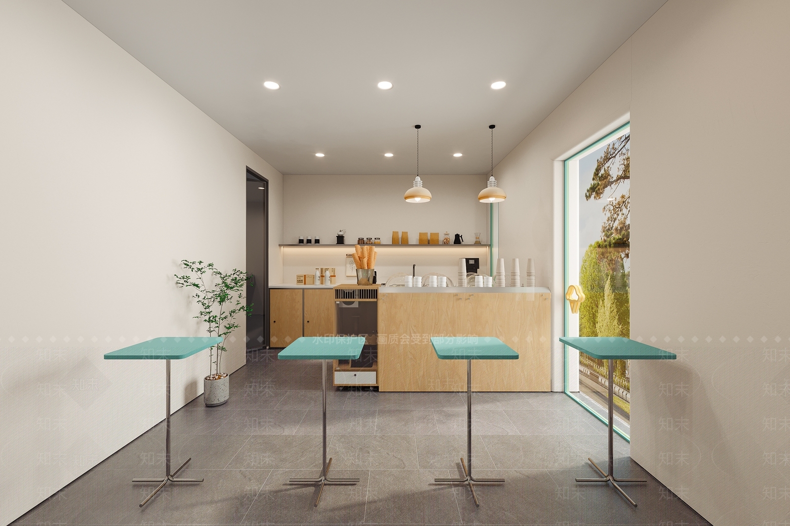现代咖啡厅3D模型下载【ID:1215003719】