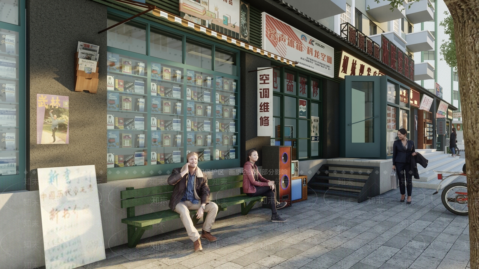 复古商业街SU模型下载【ID:1184589484】
