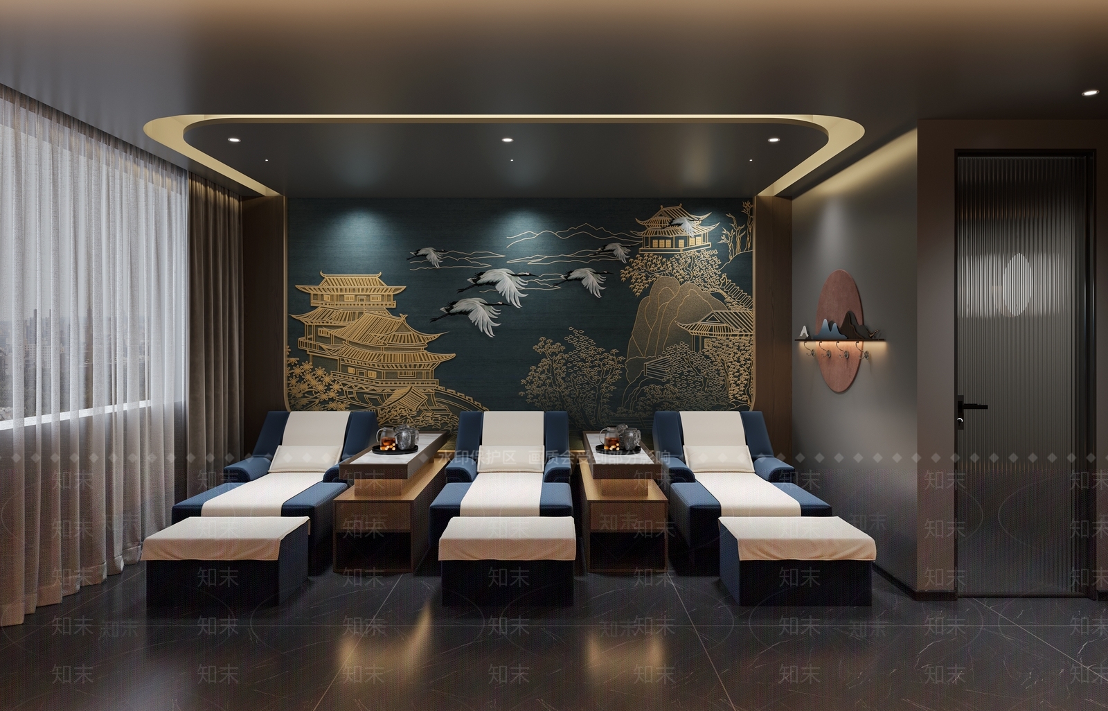 现代足浴店3D模型下载【ID:1184589159】