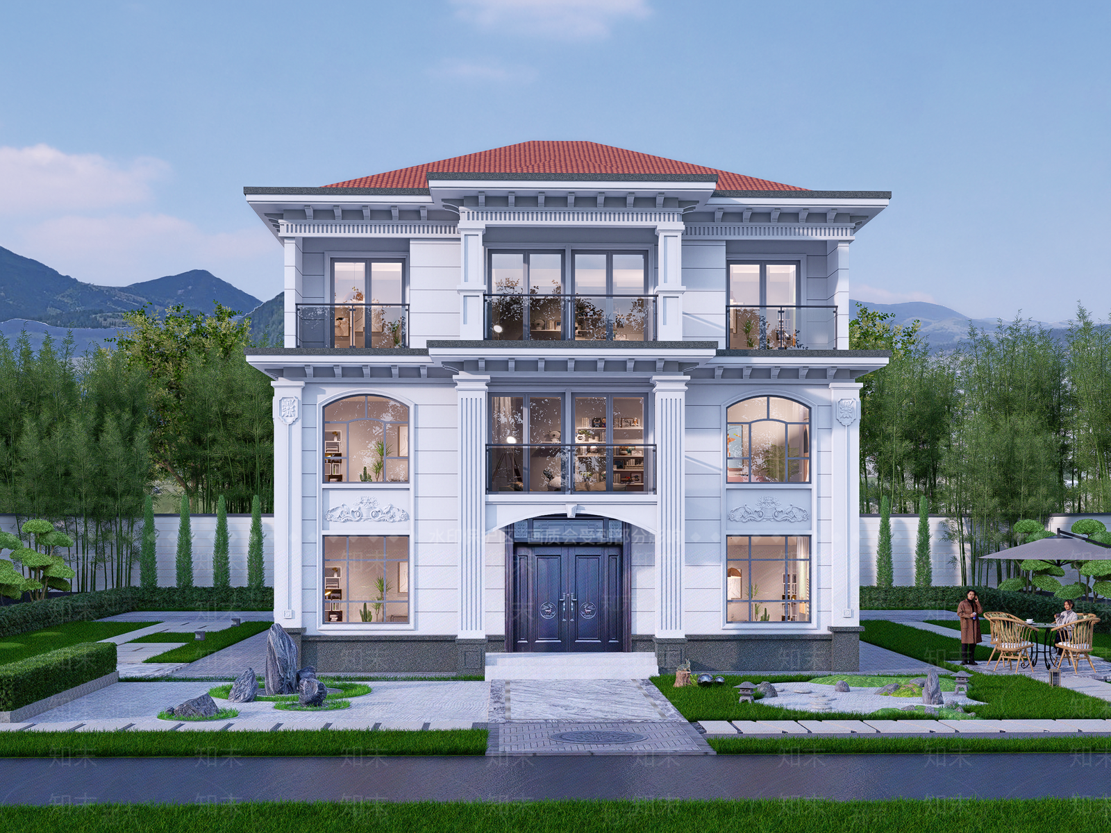 欧式别墅SU模型下载【ID:1184590040】