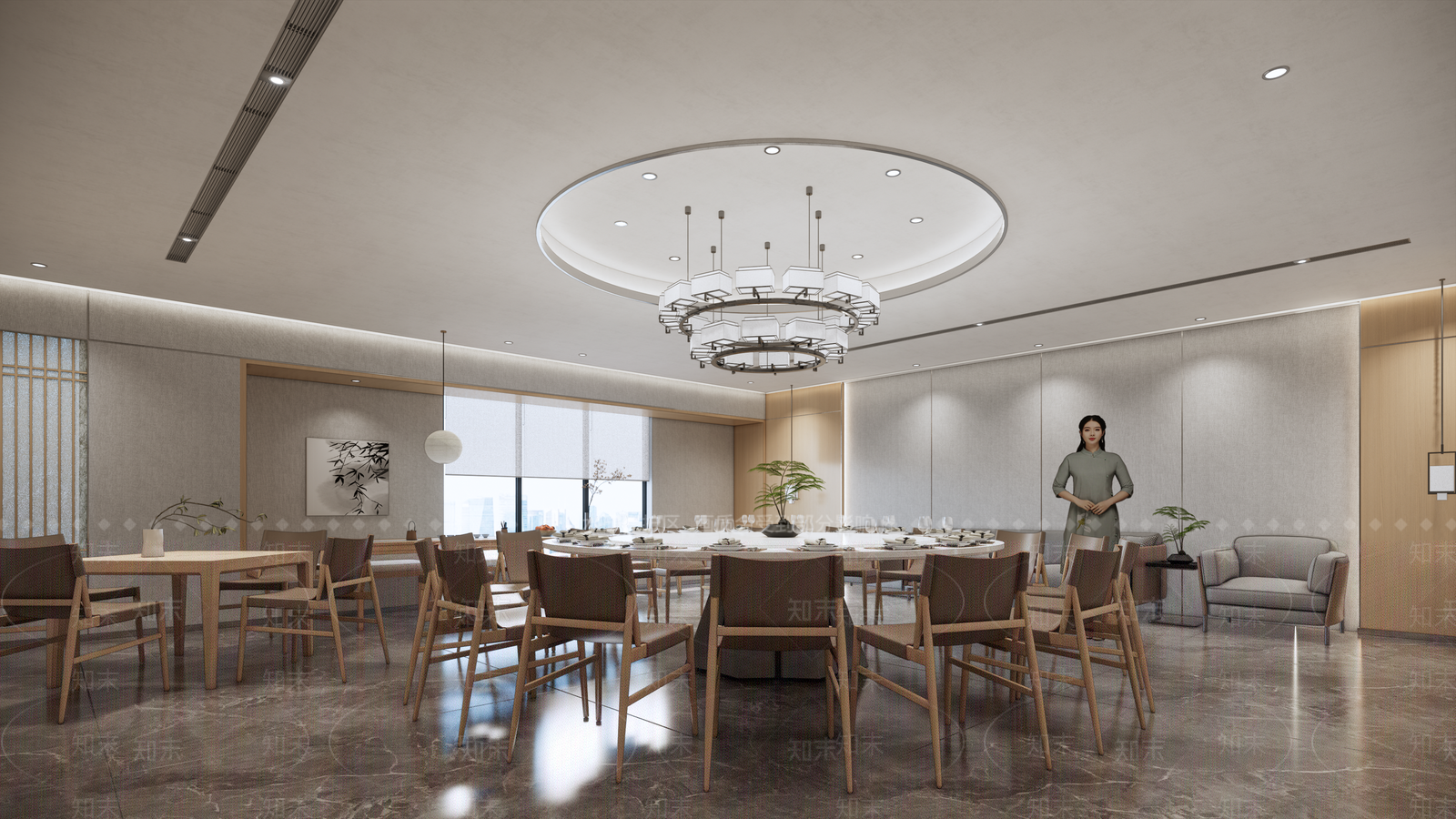 新中式包厢SU模型下载【ID:1184594030】