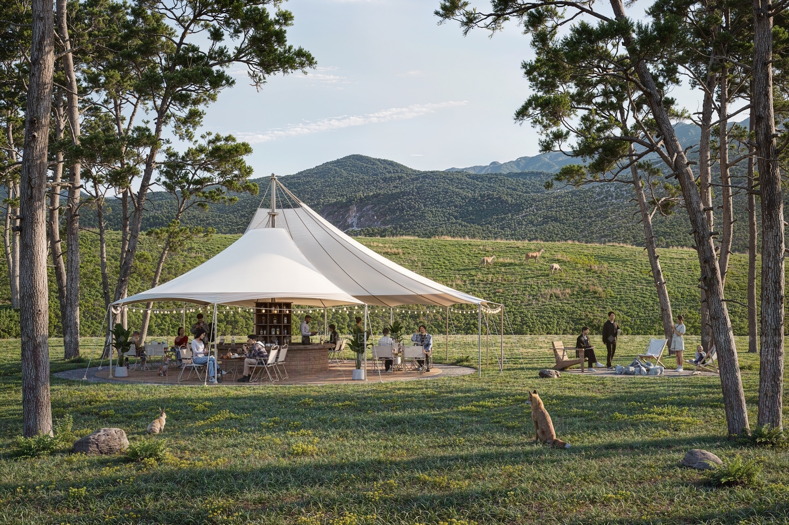 现代营地SU模型下载【ID:1184594031】