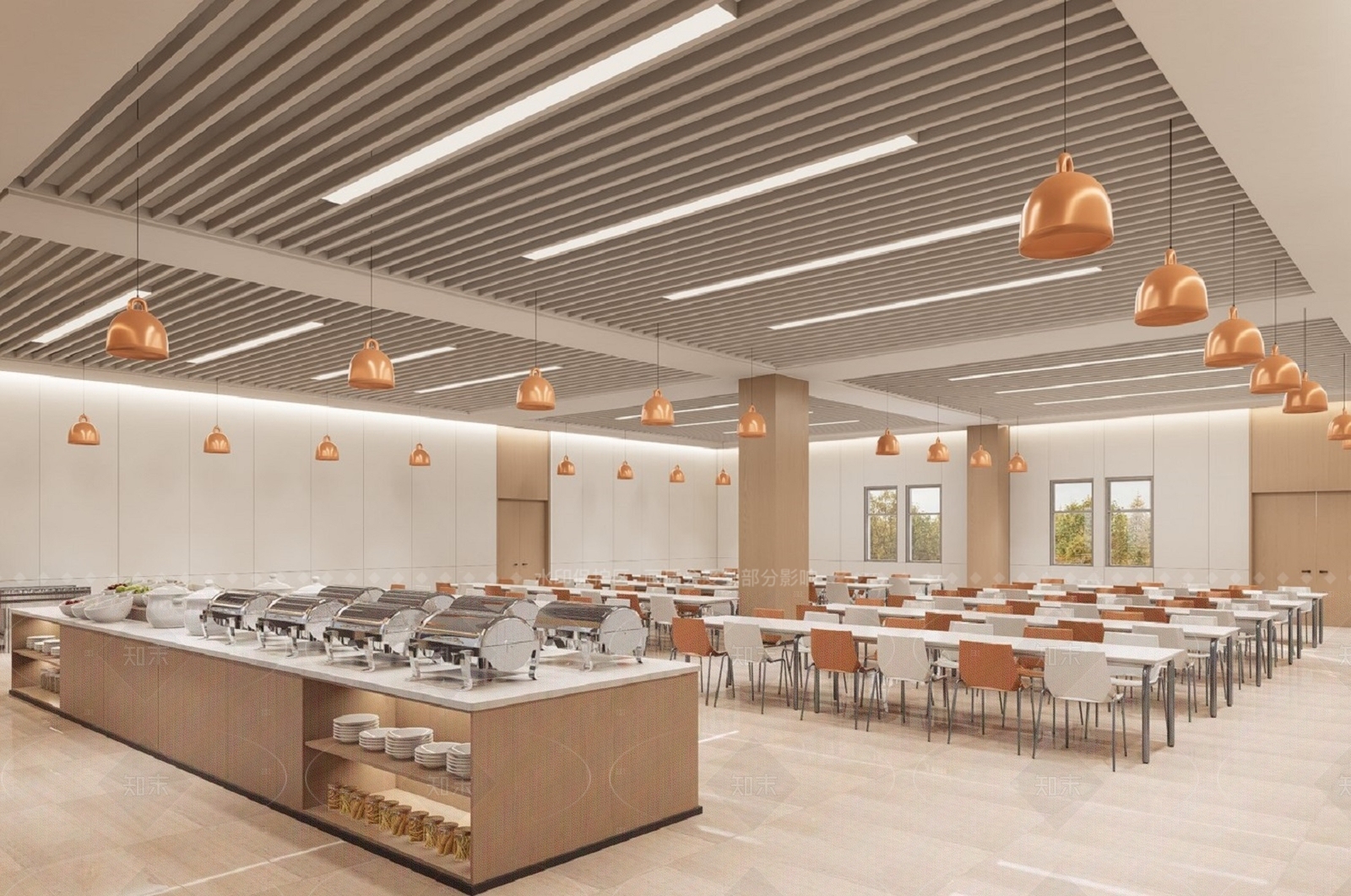 现代自助餐厅SU模型精品下载_SketchUp模型_知末网