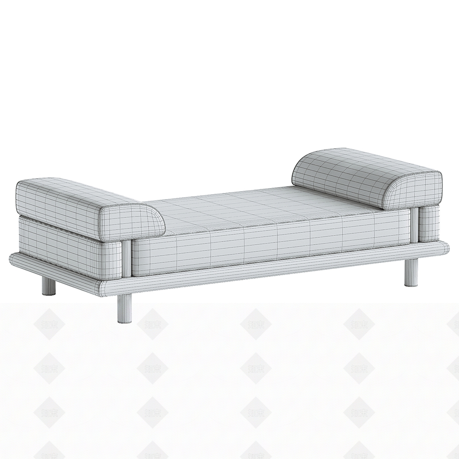 现代意式沙发凳3D模型下载【ID:1184599317】