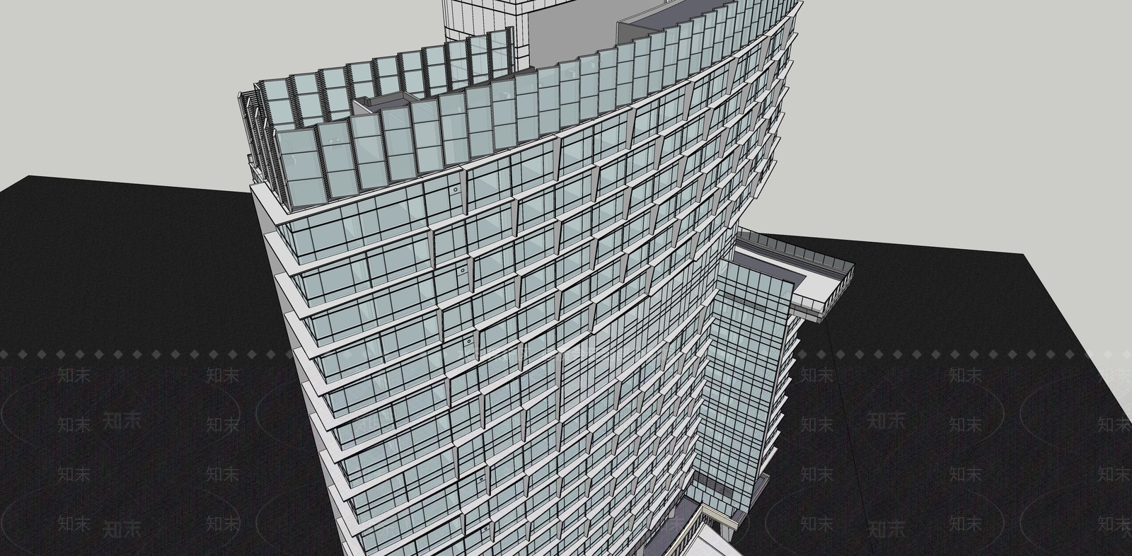简约现代酒店建筑SU模型下载【ID:1184599947】