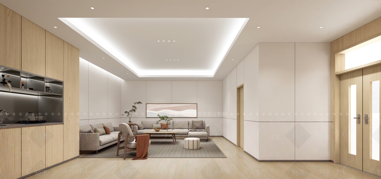 现代简约接待室SU模型下载【ID:1184601155】